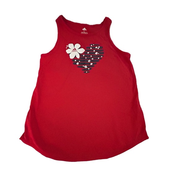 Adidas Red Tank w/Curve Sz L(14) & Imperial Star Shorts Sz 14 Retail $56 - Picture 3 of 7